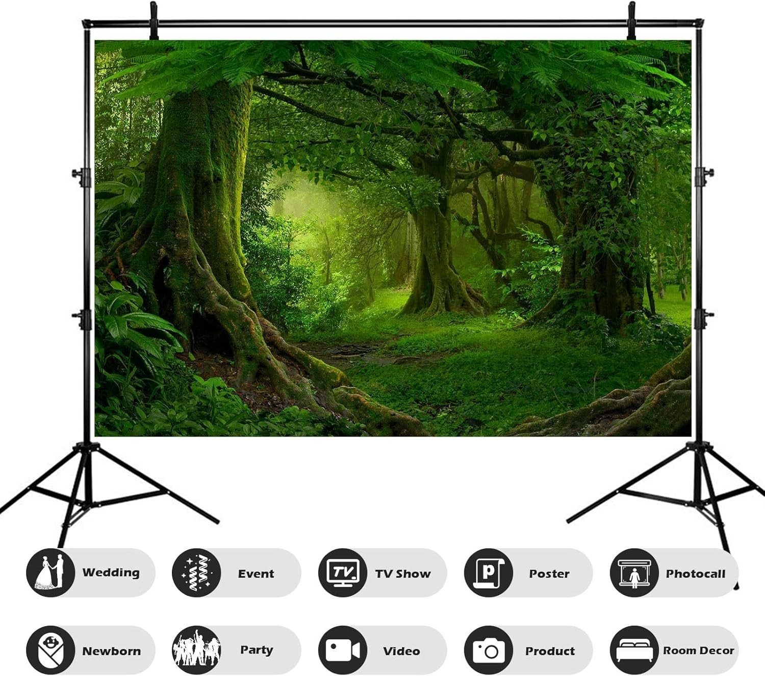 Stunning Jungle Forest Vinyl Backdrop 7x5ft – Ideal for Enchanting Photography