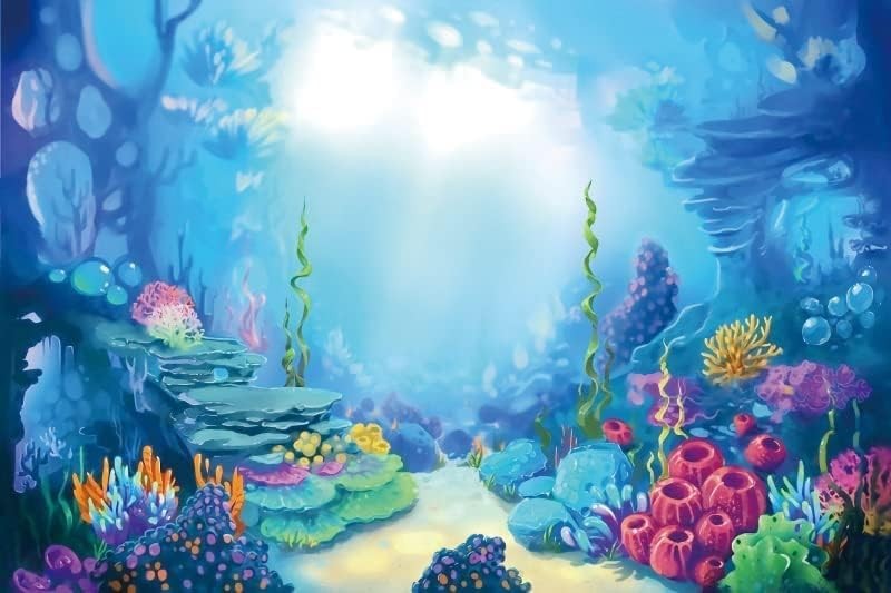 10x8ft Under The Sea Backdrop for Photography Wonderland Underwater Backgroun…