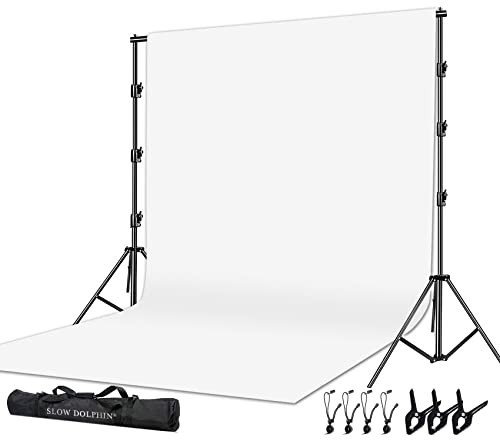 10x12ft White Cotton Muslin Backdrop with 10x10ft Stand & Support Kit for Photog