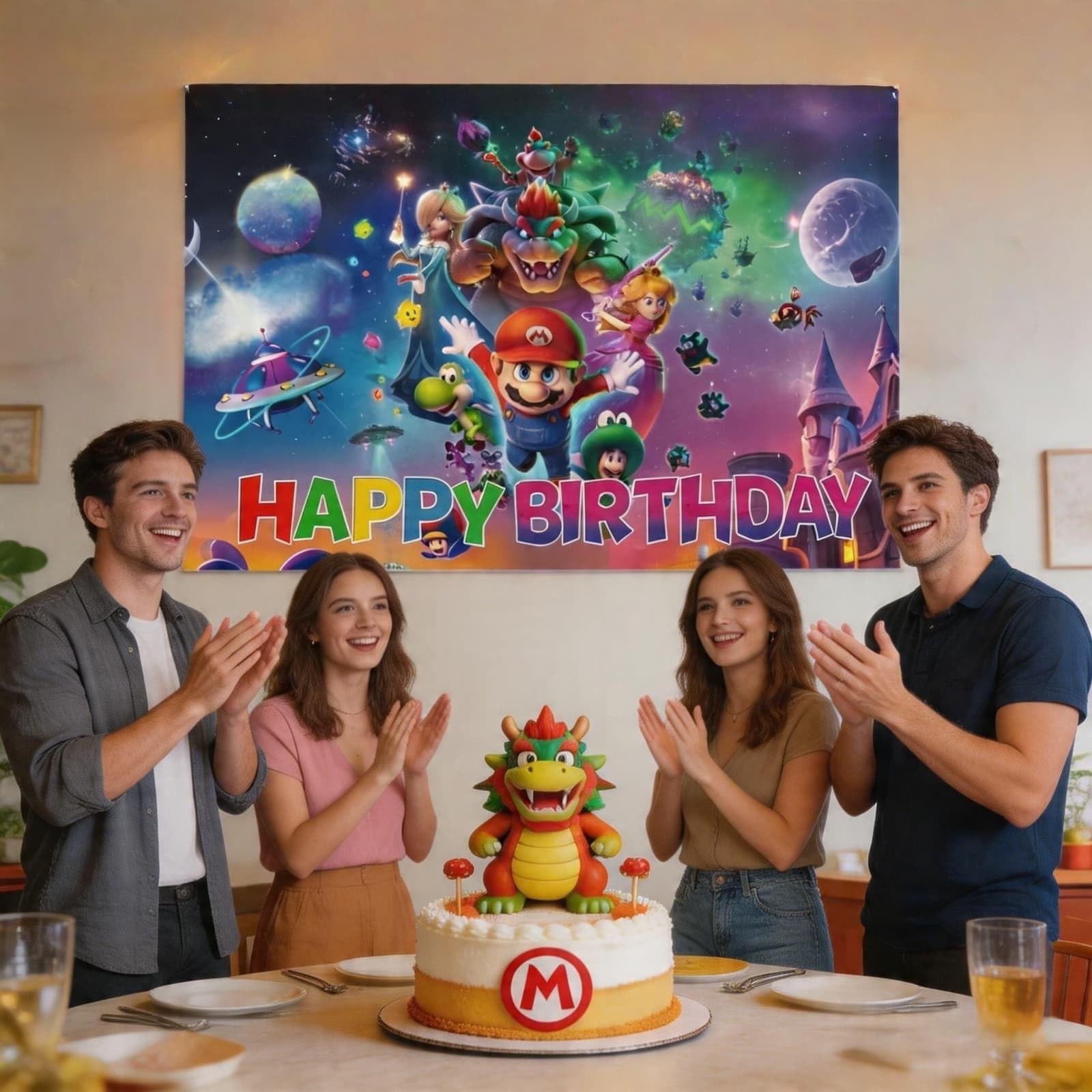 Cartoon Birthday Party Backdrop 5×3.3ft, Birthday Decorations and Party Decor…