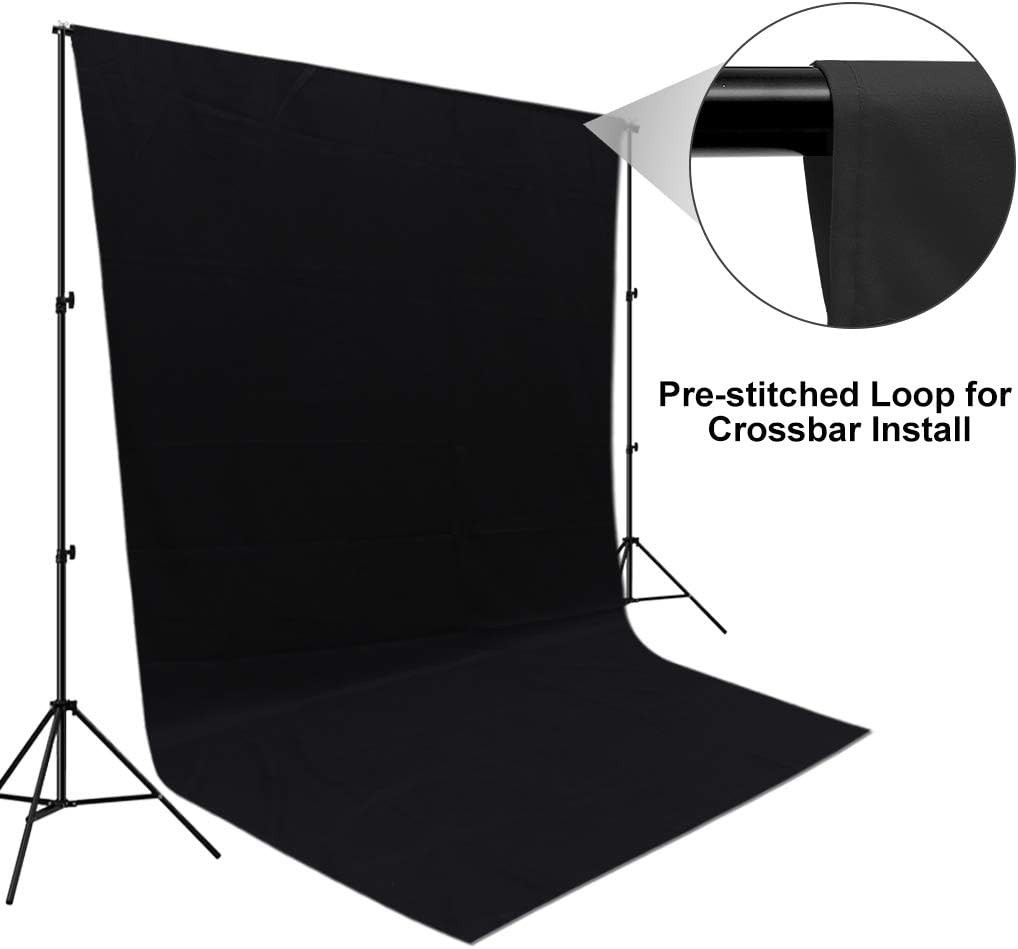 5x7ft High-Density Black Photography Backdrop – Durable Polyester Curtain
