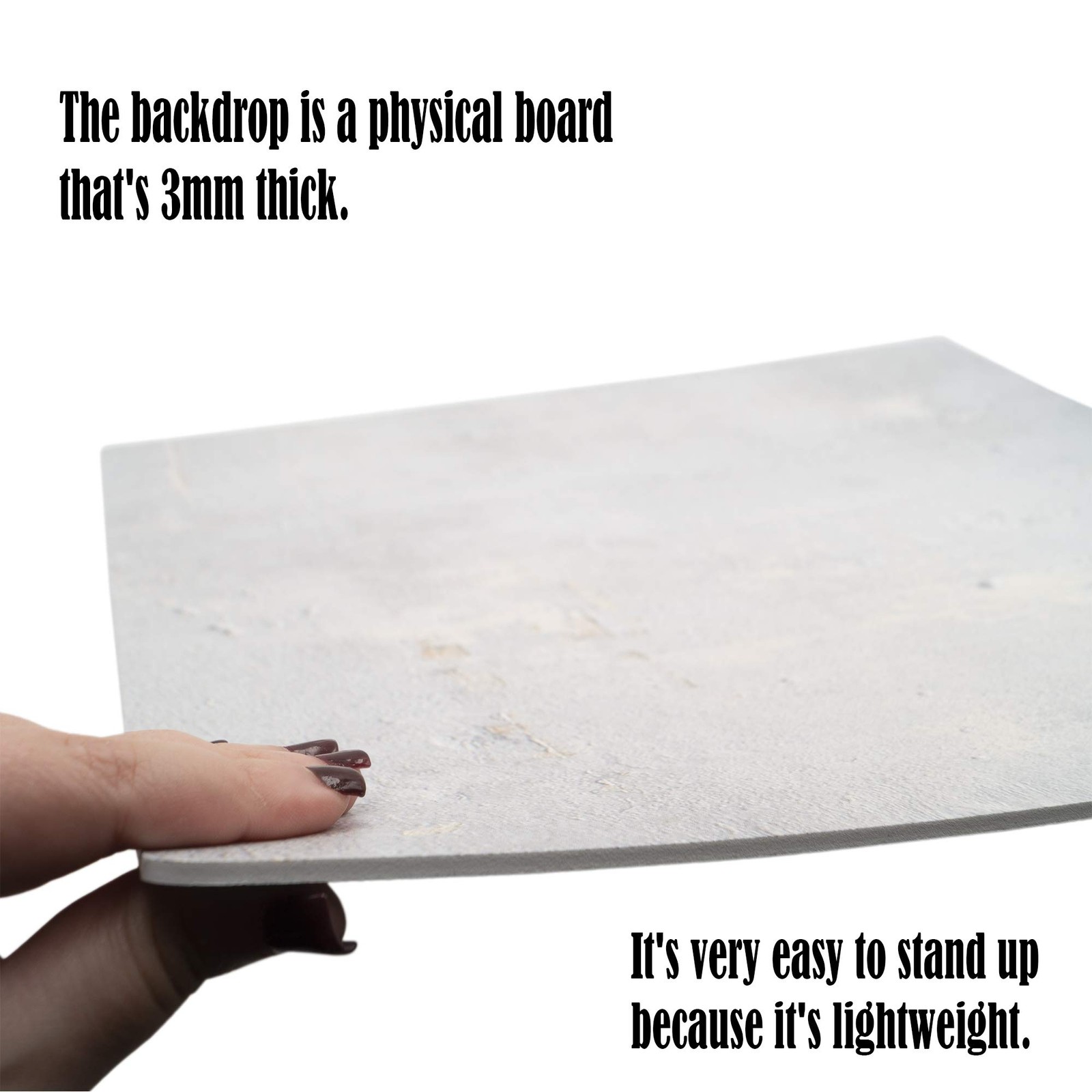 Soft Concrete Replicated Photography Backdrop 19.5×19.5 Inch Square 3mm Thick