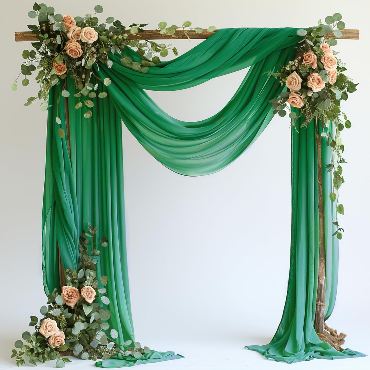 Wedding Arch Draping Fabric 28.7 Inch x 20FT Emerald Green Sheer Backdrop