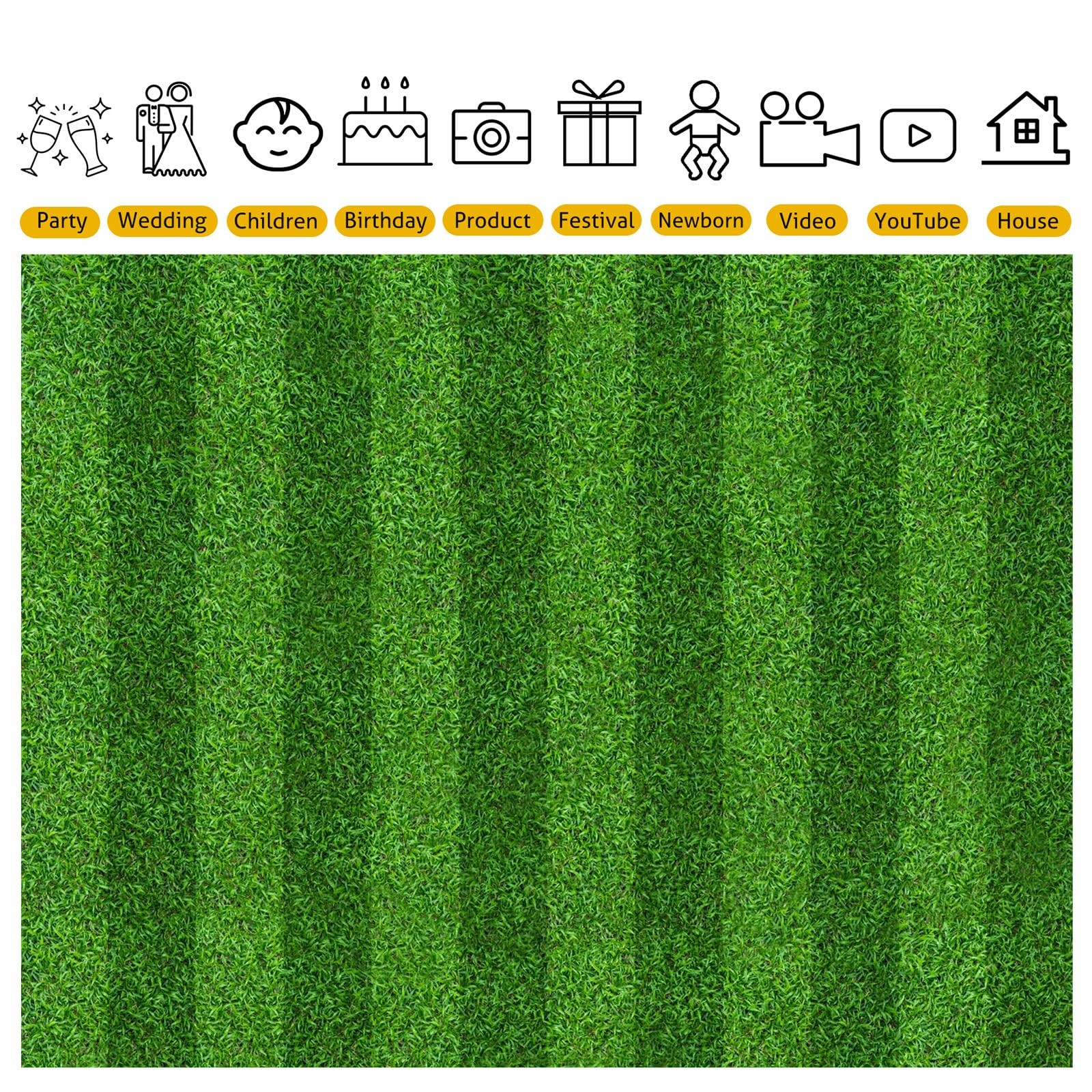 7x5ft Green Grass Field Backdrop Soccer Football Stadium Game Lawn Background…