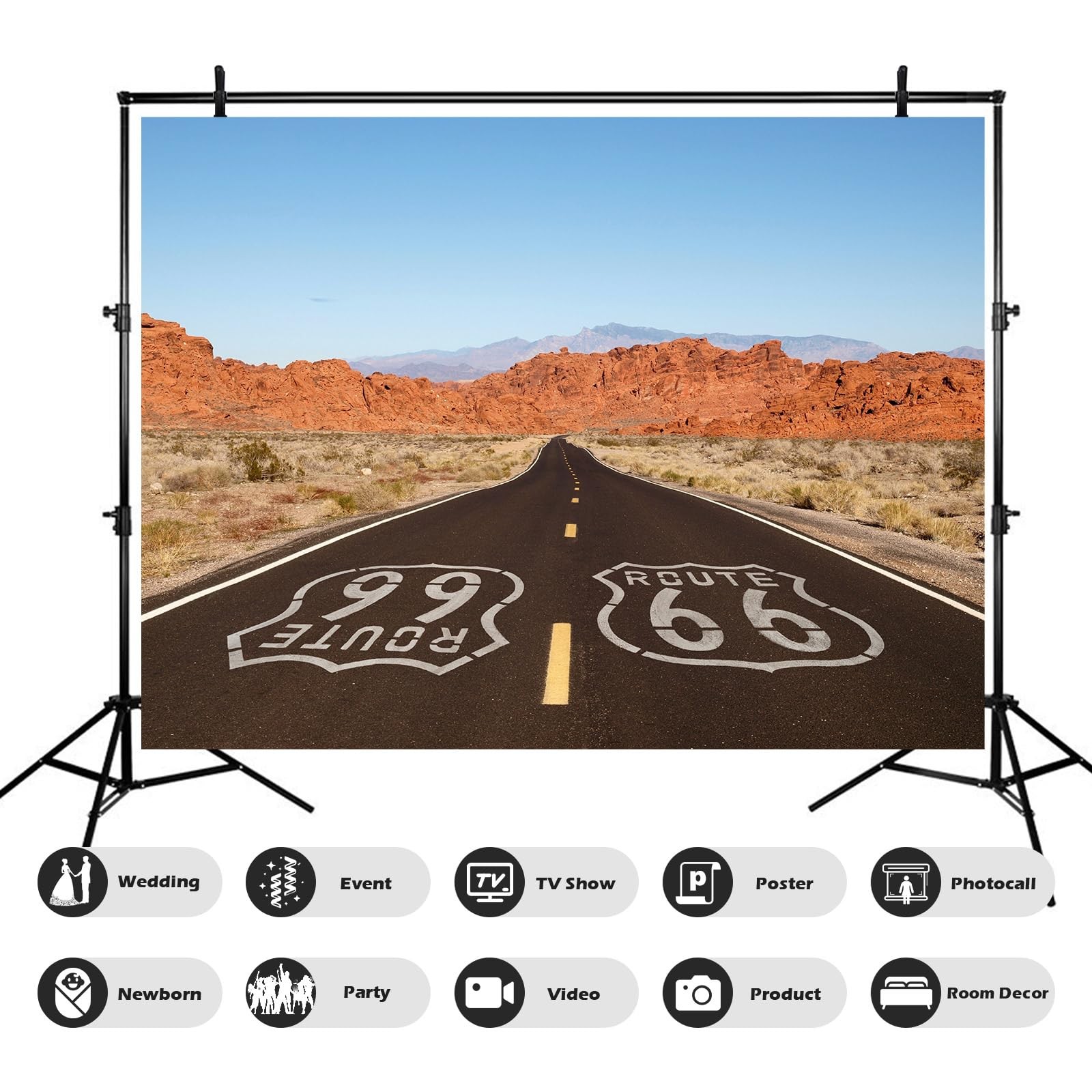 Route 66 Background National Scenic Desert Byway Road Backdrop for Road Trip …
