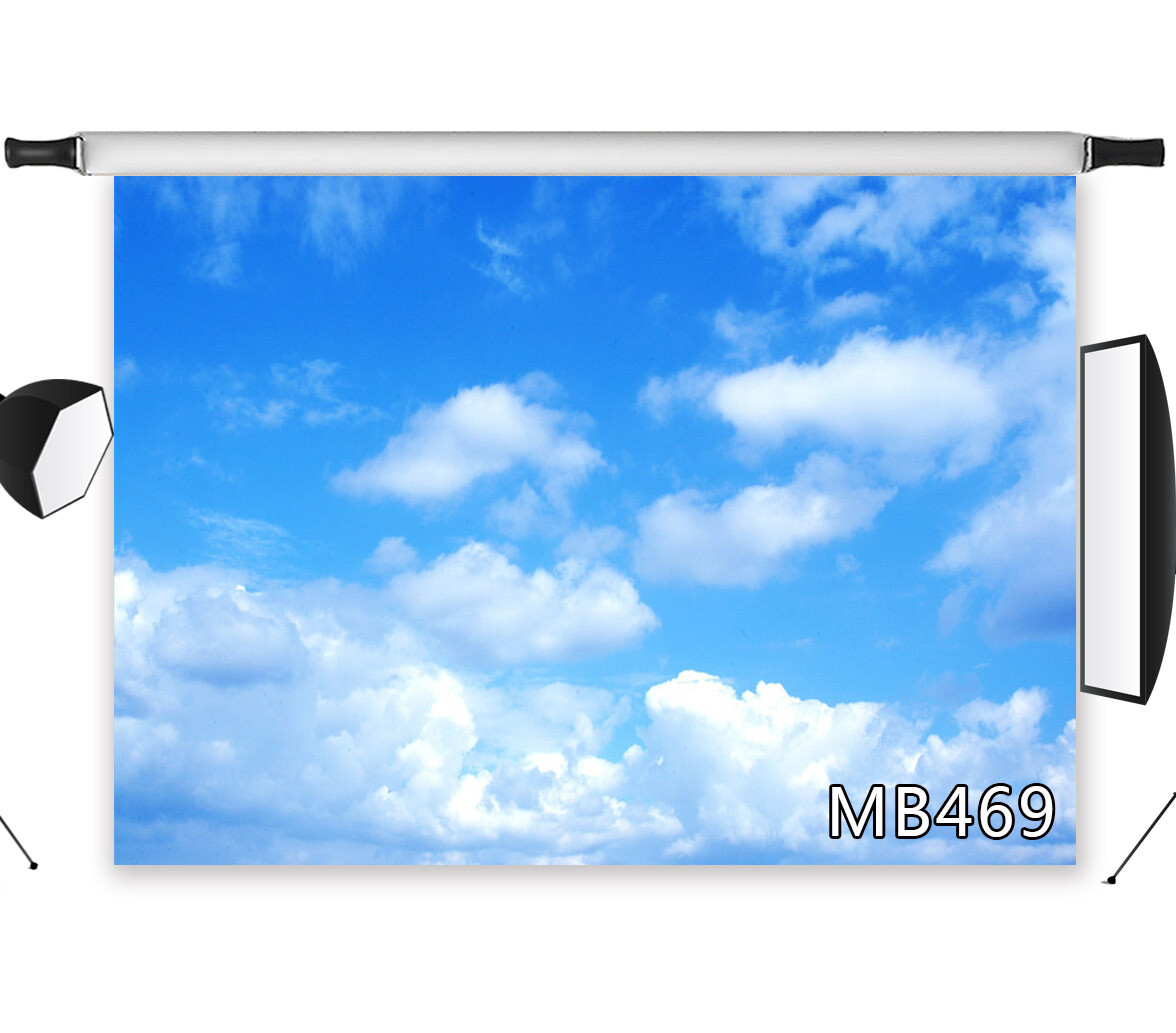 Blue Sky White Cloud Backdrop Fresh Baby Shower Birthday Background Studio Props