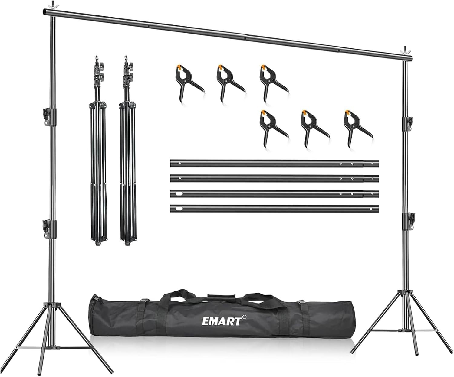 Heavy Duty Backdrop Stand, 10 x 10ft Adjustable Photo Background Support Syst…
