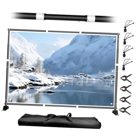 10 x 8FT Backdrop Banner Stand, Heavy Duty Adjustable Photo 8x10ft Black