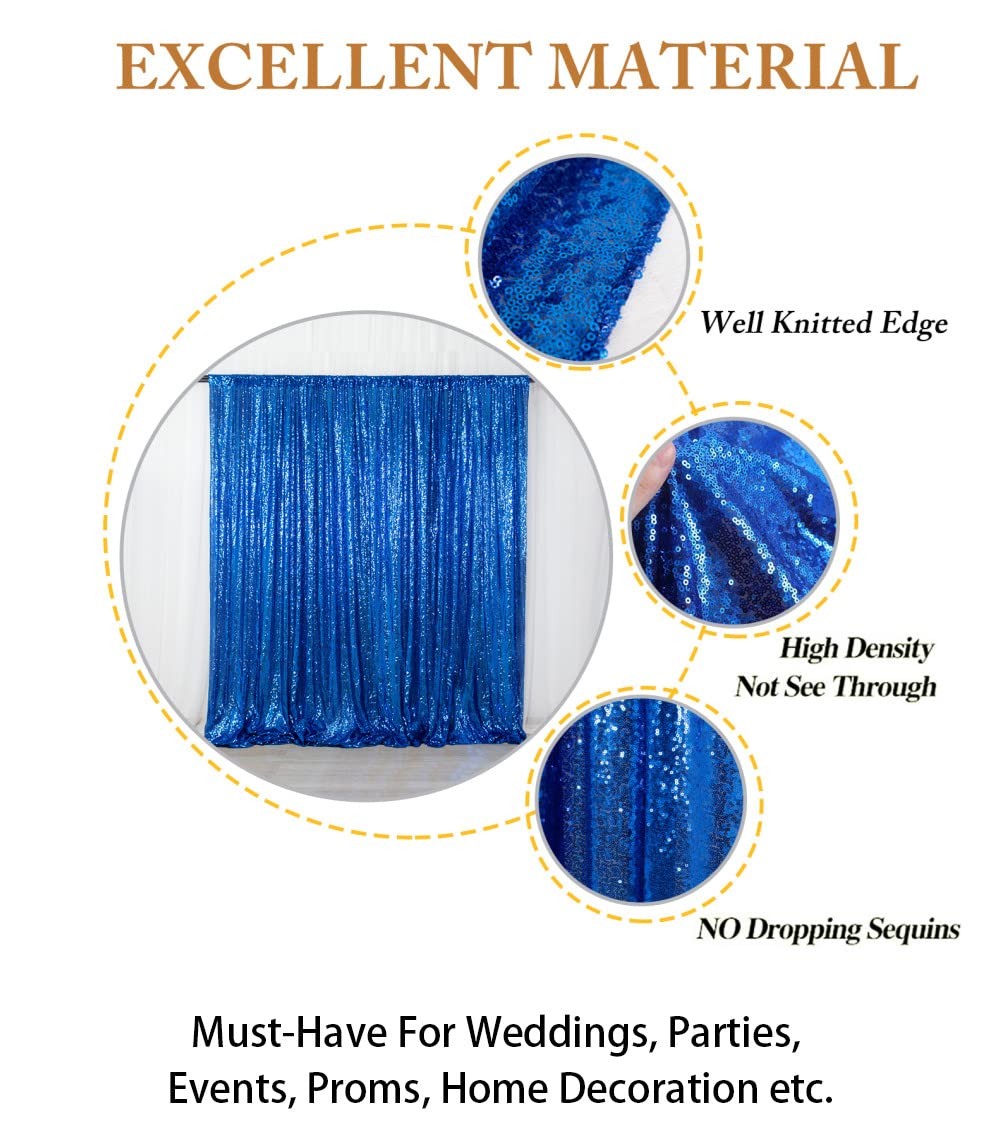 ShinyBeauty Sequin Backdrop Royal Blue 8FTx10FT Glitter Backdrop Photography …