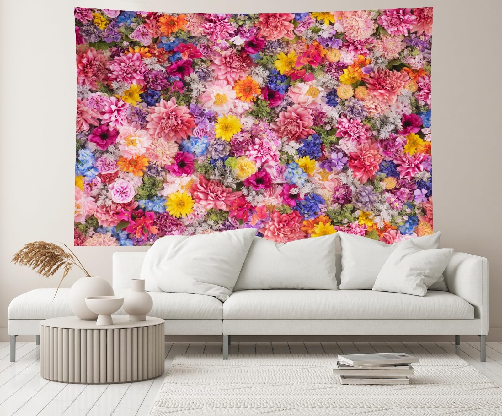 Colorful Blooming Flowers Spring Floral Wall Photography Background 7x5ft Mat