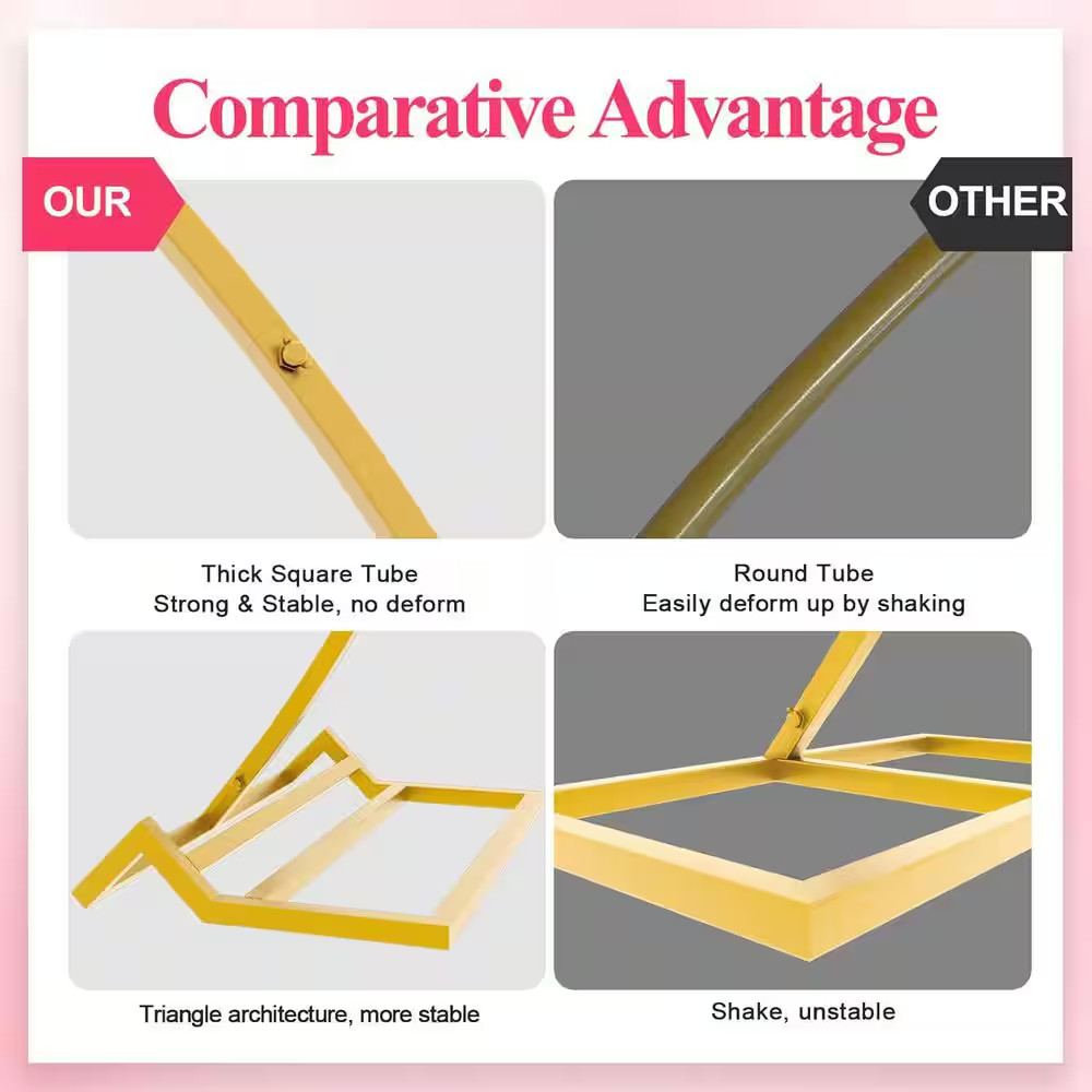 7.2 Ft. round Metal Abror Circle Backdrop Stand Gold Sturdy Wedding Arch Frame f