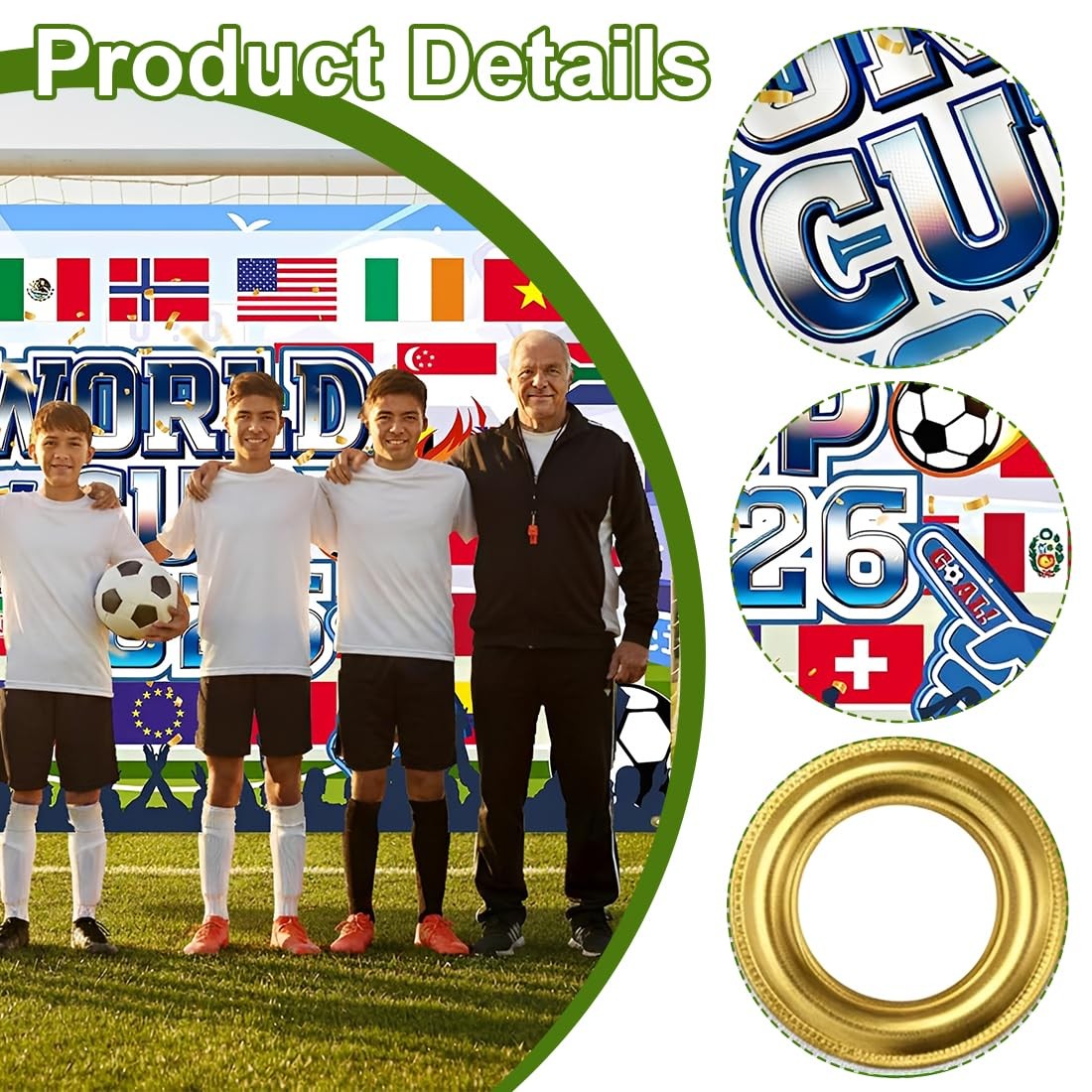 2026 World Cup Backdrop Banner Football Decor Background for Classroom, Office