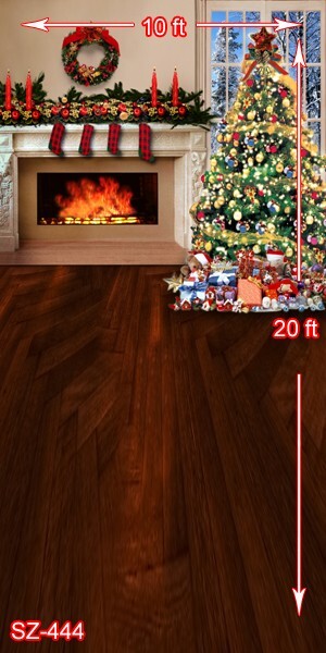 10’x20′ CP Christmas Season Scenic Microfiber Fabric background backdrop SZ444