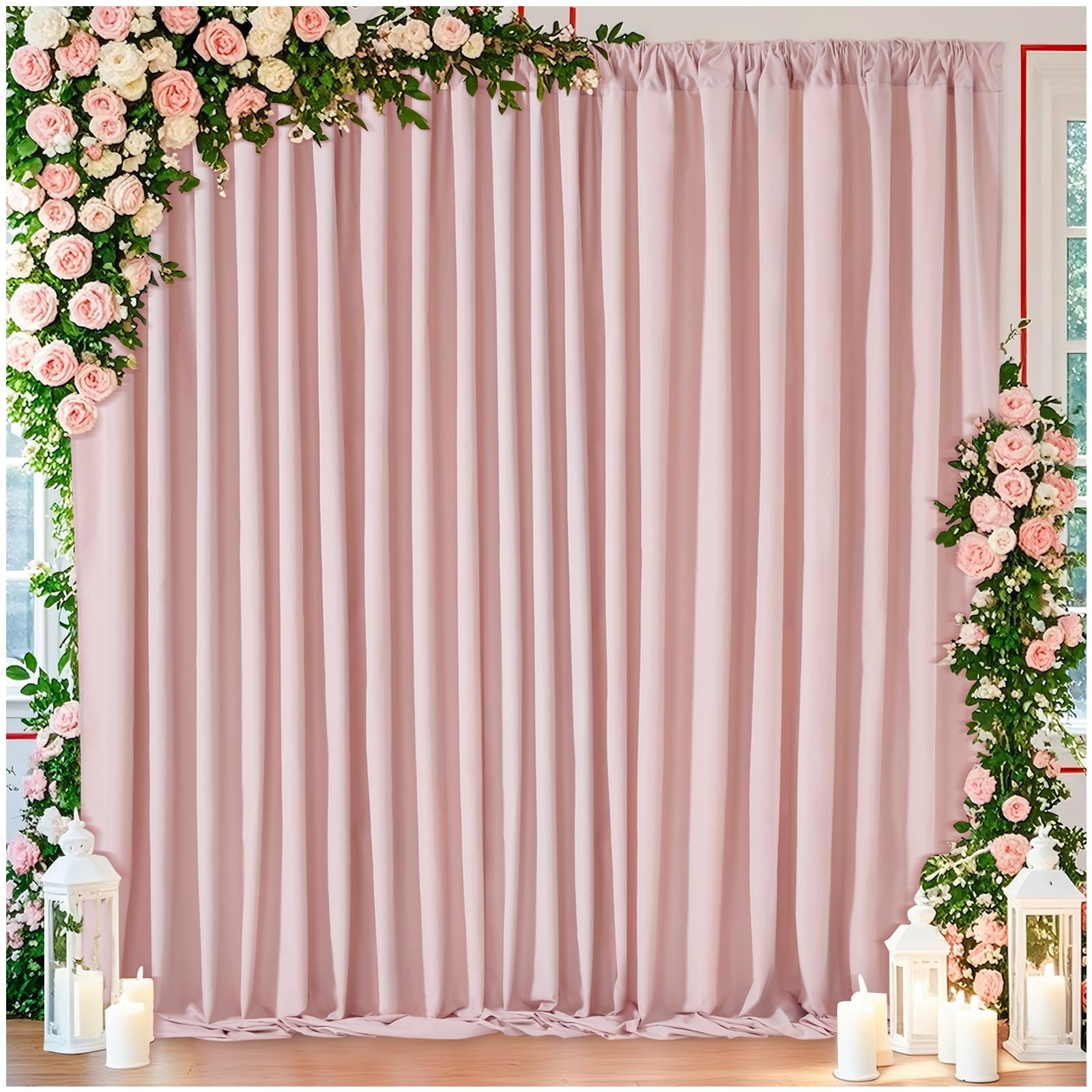 Dusty Rose Backdrop Curtains 2 Panels 5ft x 10ft for Wedding Party Decor