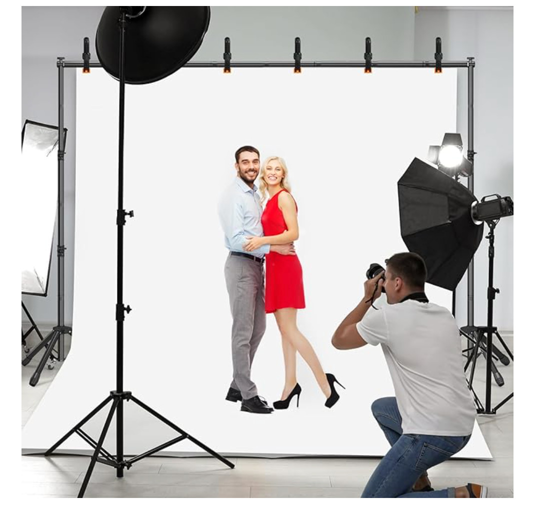 3-in-1 Adjustable Backdrop Stand 10 x 7.5 FT, Portable Photography Background St