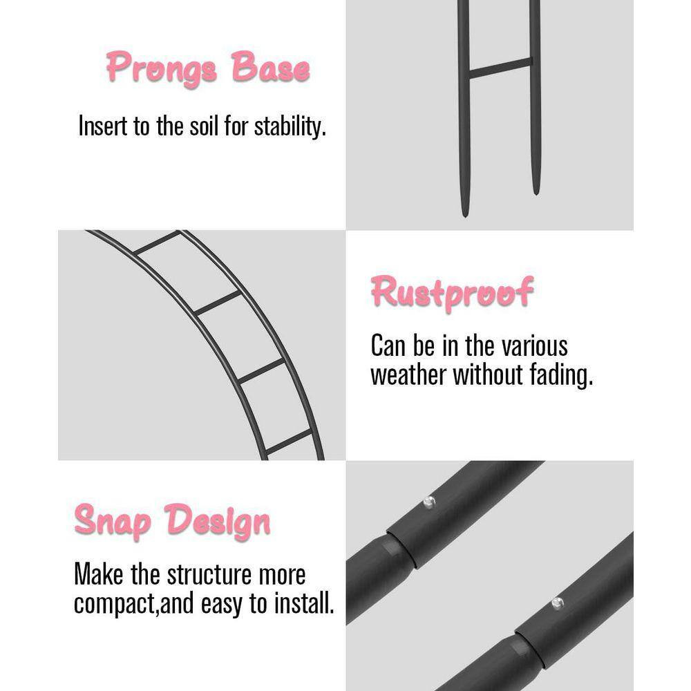 PALEO 92.4 In. X 84 In. Metal Arch Backdrop Stand, Wedding Metal Arch Frame for