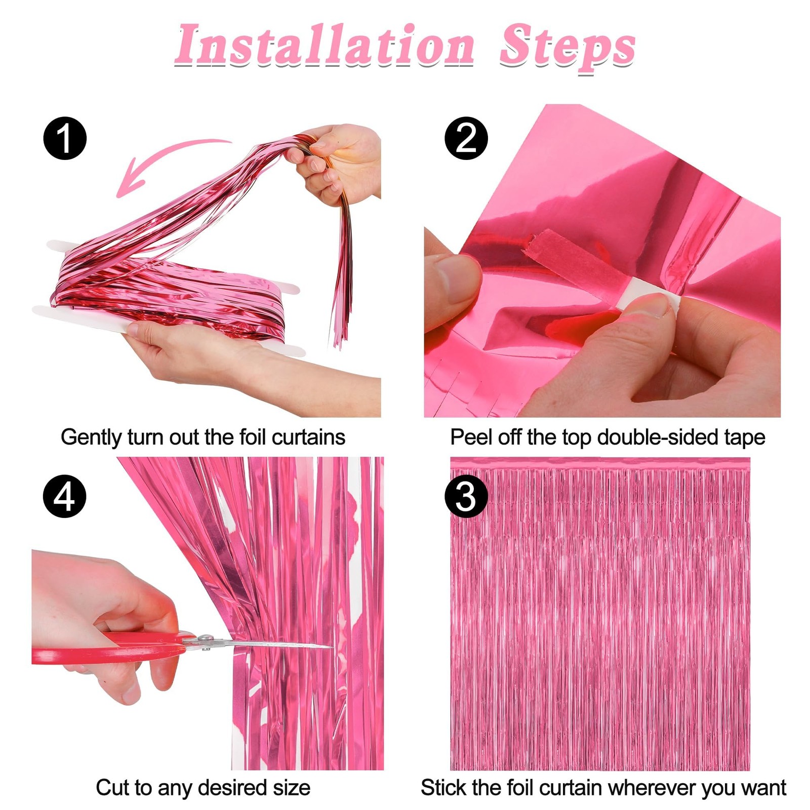 2 Pack Pink Party Decorations, 3.28 FT x 7.05 Backdrop, 2 PCS,