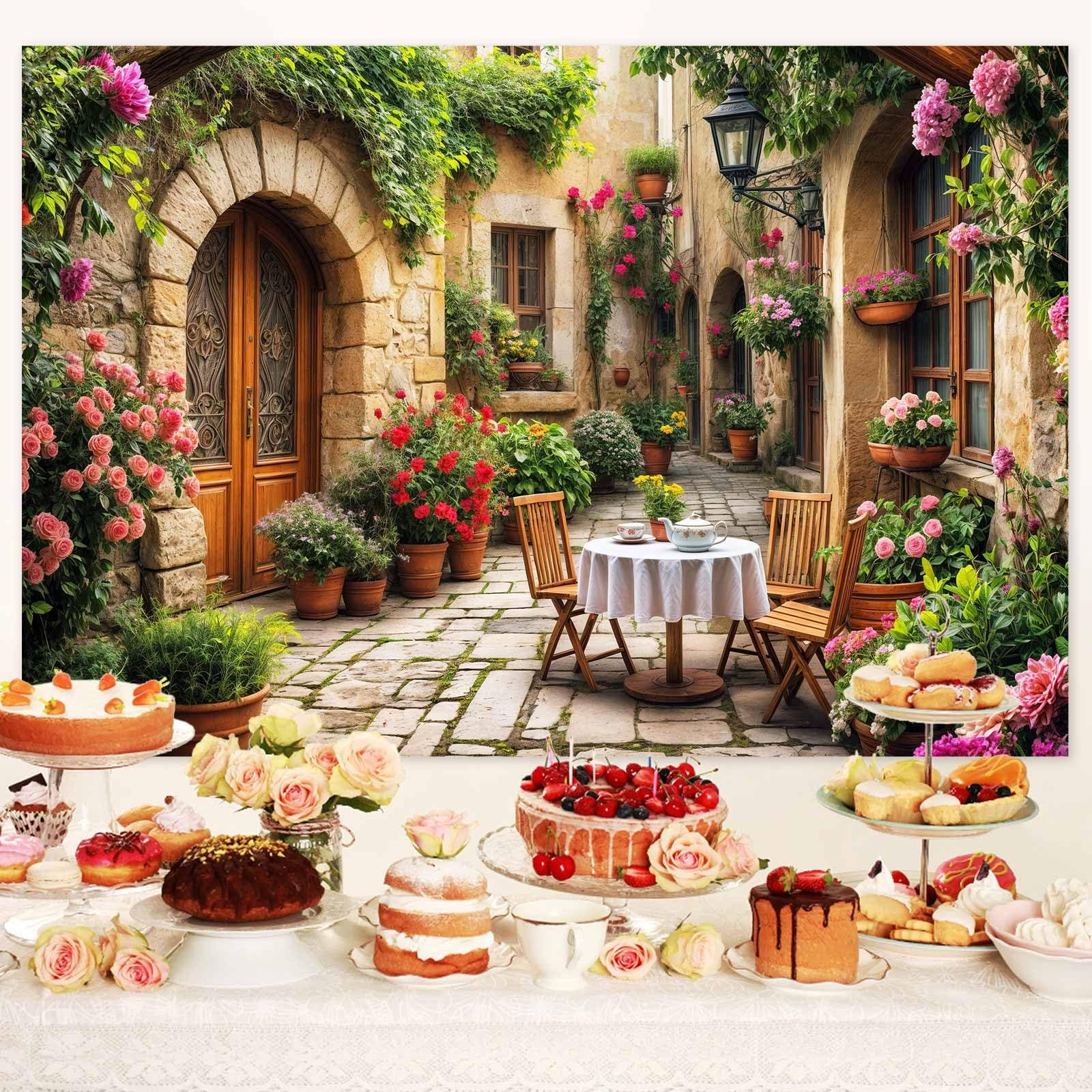 10X8ft Italian Theme Backdrop Italy Town Street Backdrop for Photography, Eur…