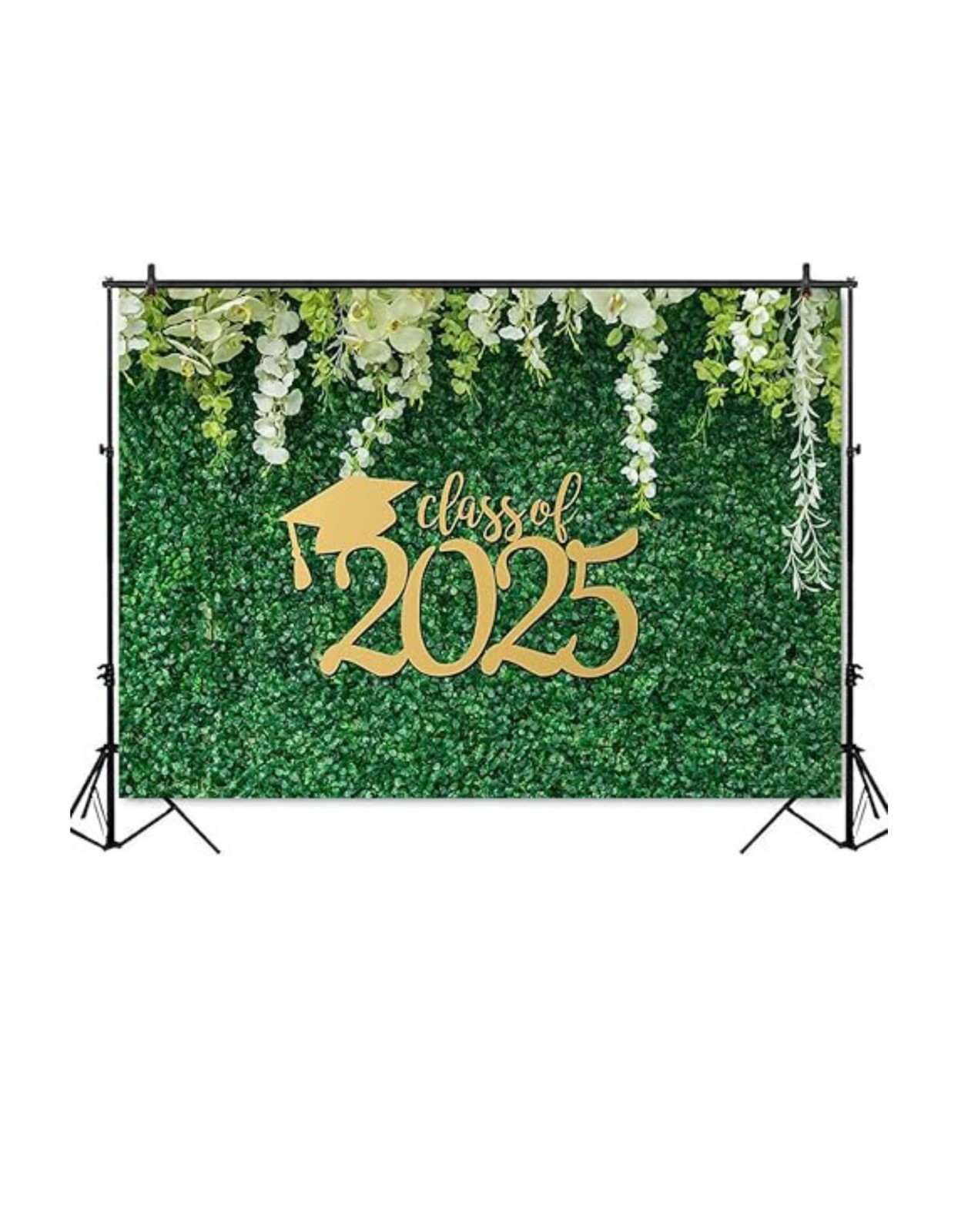 Mocsicka Class 2025 Graduation Reunion Backdrop Green Leaves Party Decor PROPS