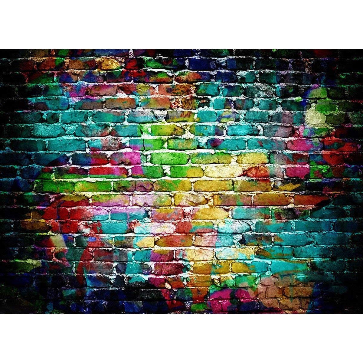 7x5ft Graffiti Photography Backdrops Colorful Brick Wall Photo Background