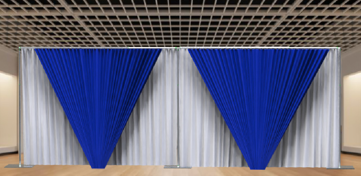 DOUBLE CROSSBAR ADJUSTABLE QUICK BACKDROP KIT 10FT x 20FT PIPE WITHOUT DRAPE