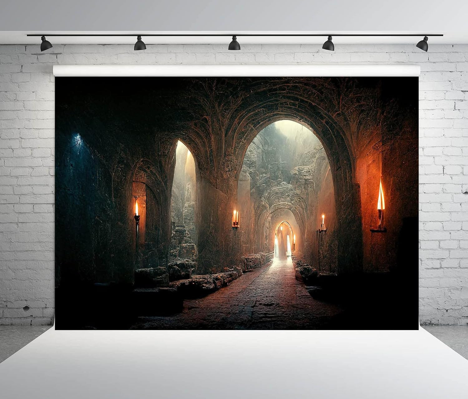 7X5Ft Fabric Dark Medieval Castle Dungeon Backdrop for Photography