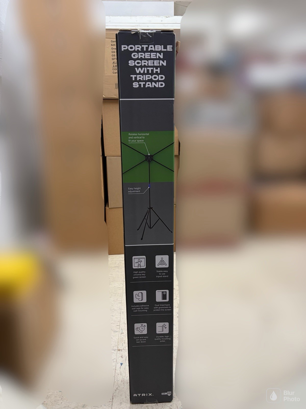 Atrix Portable Green Screen With Tripod Stand BRAND NEW 3.5 ft x 6 ft