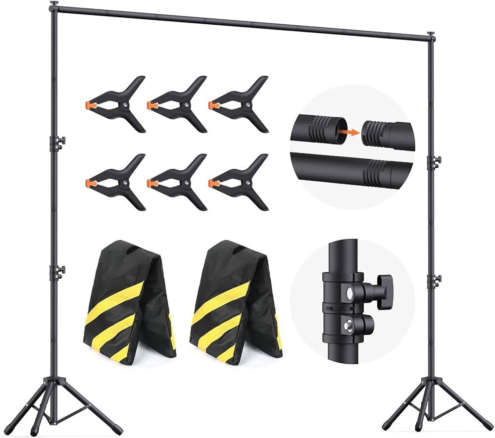 Backdrop Stand Background Stand Kit 7 x 10 ft for Party & Photo Studio