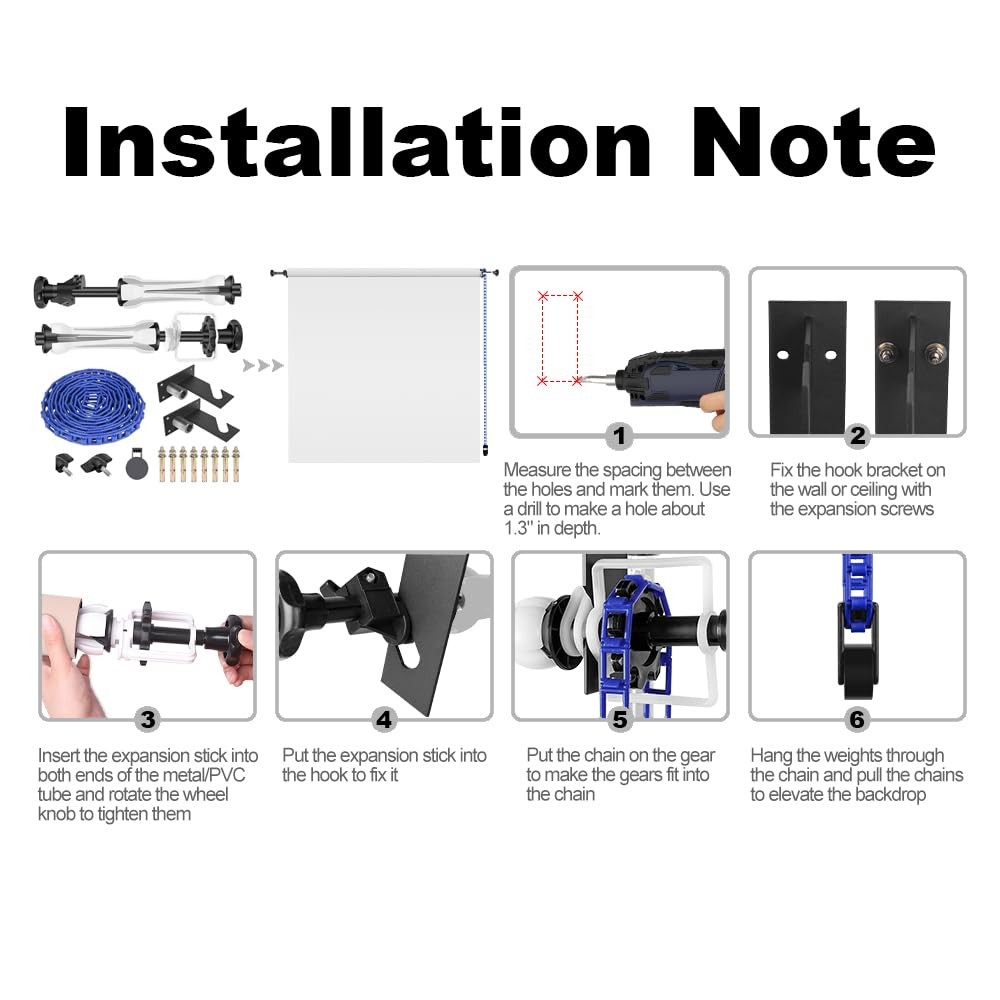 Photography Single Roller Wall Mounting Manual Background Support System, wit…
