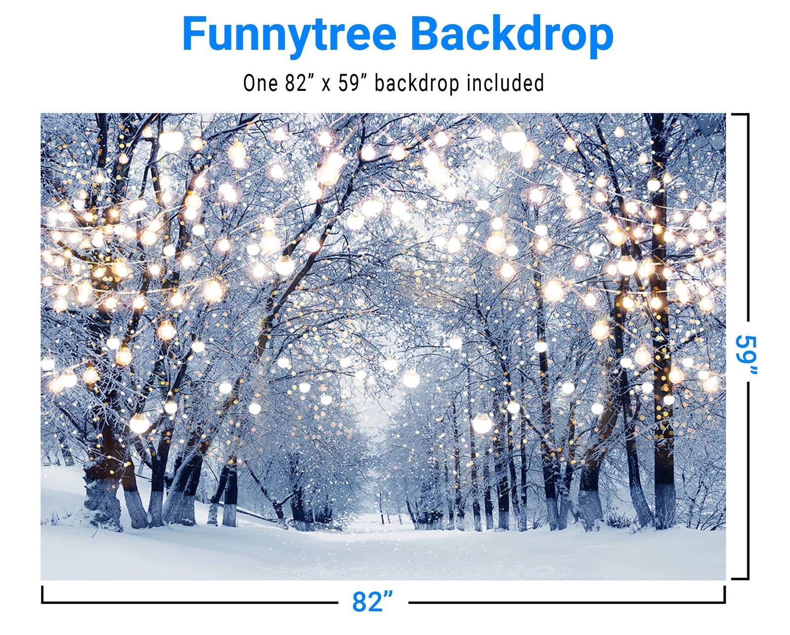 Funnytree 7x5ft Winter Scene Backdrop Wonderland Snowflake 7’x5′, Forest 1
