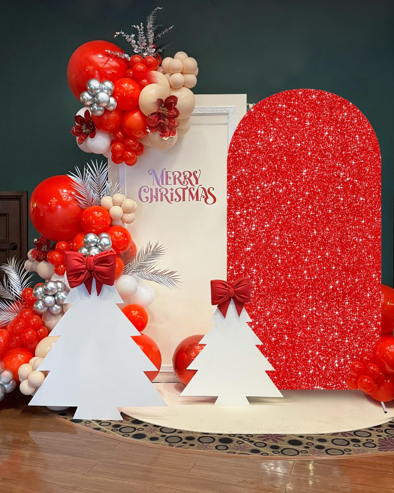 Sequin Arch Backdrop Cover 6.6Ft Wedding Red Christmas 6.6FT,