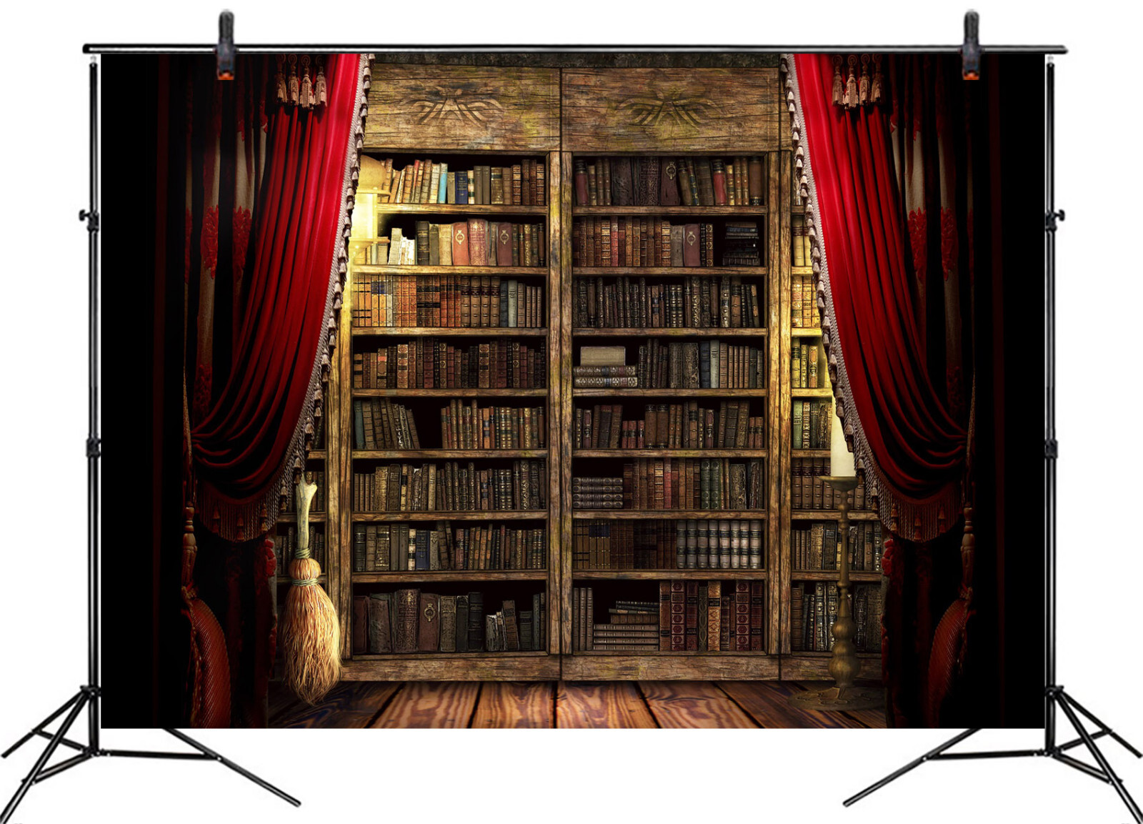 10x8ft Classic Library Vintage Old Bookshelf Vinyl Backdrop Photo Background