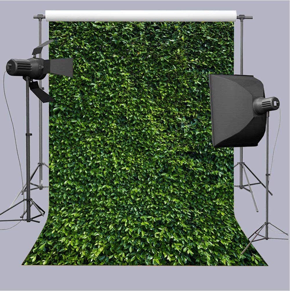 Fanghui 9x6FT Vinyl Natural Green Leaves Grass Picture Photography Backdrop for