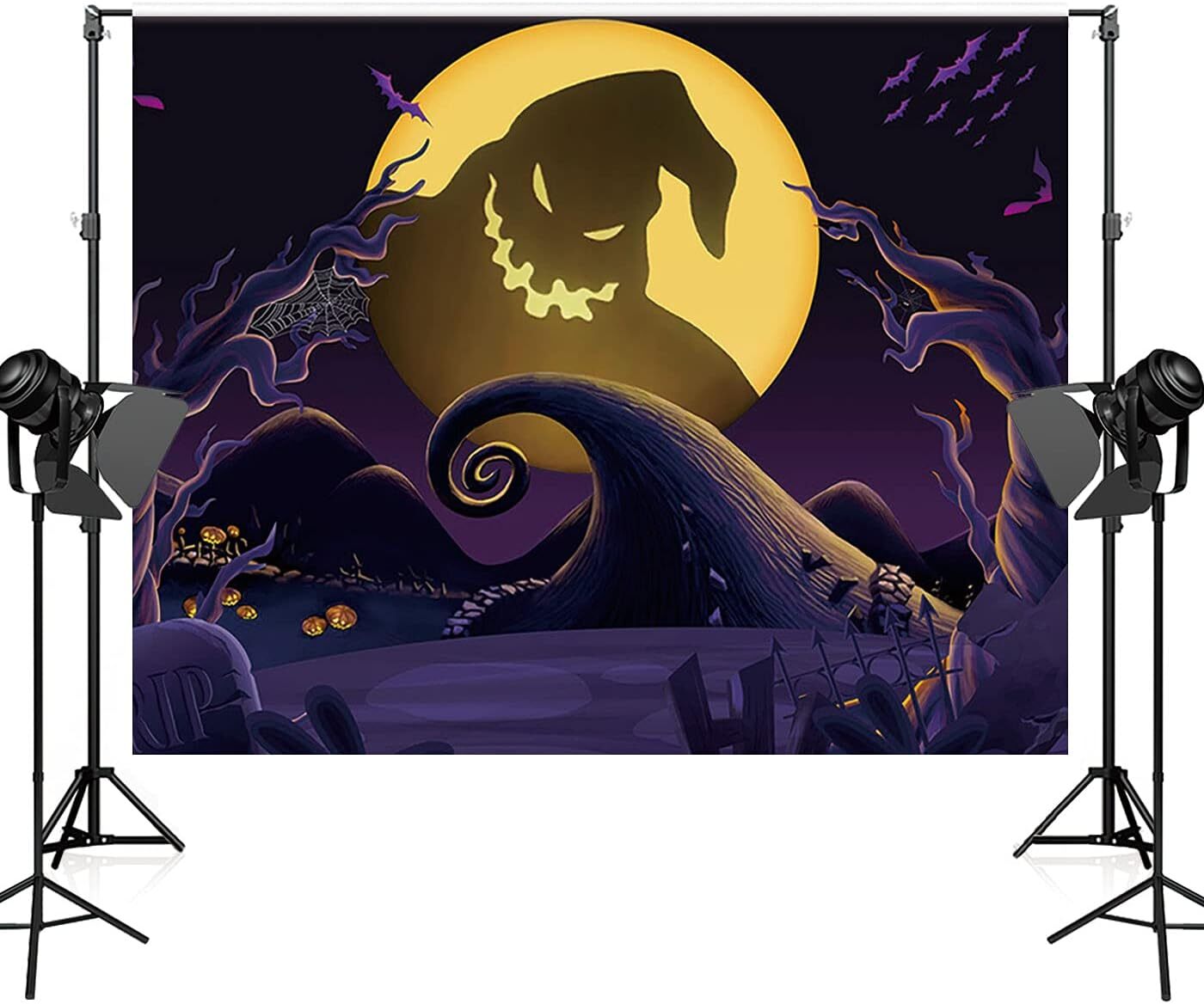 Maijoeyy 5x3ft Nightmare Before Christmas Backdrop Child Kid 5x3ft, purple