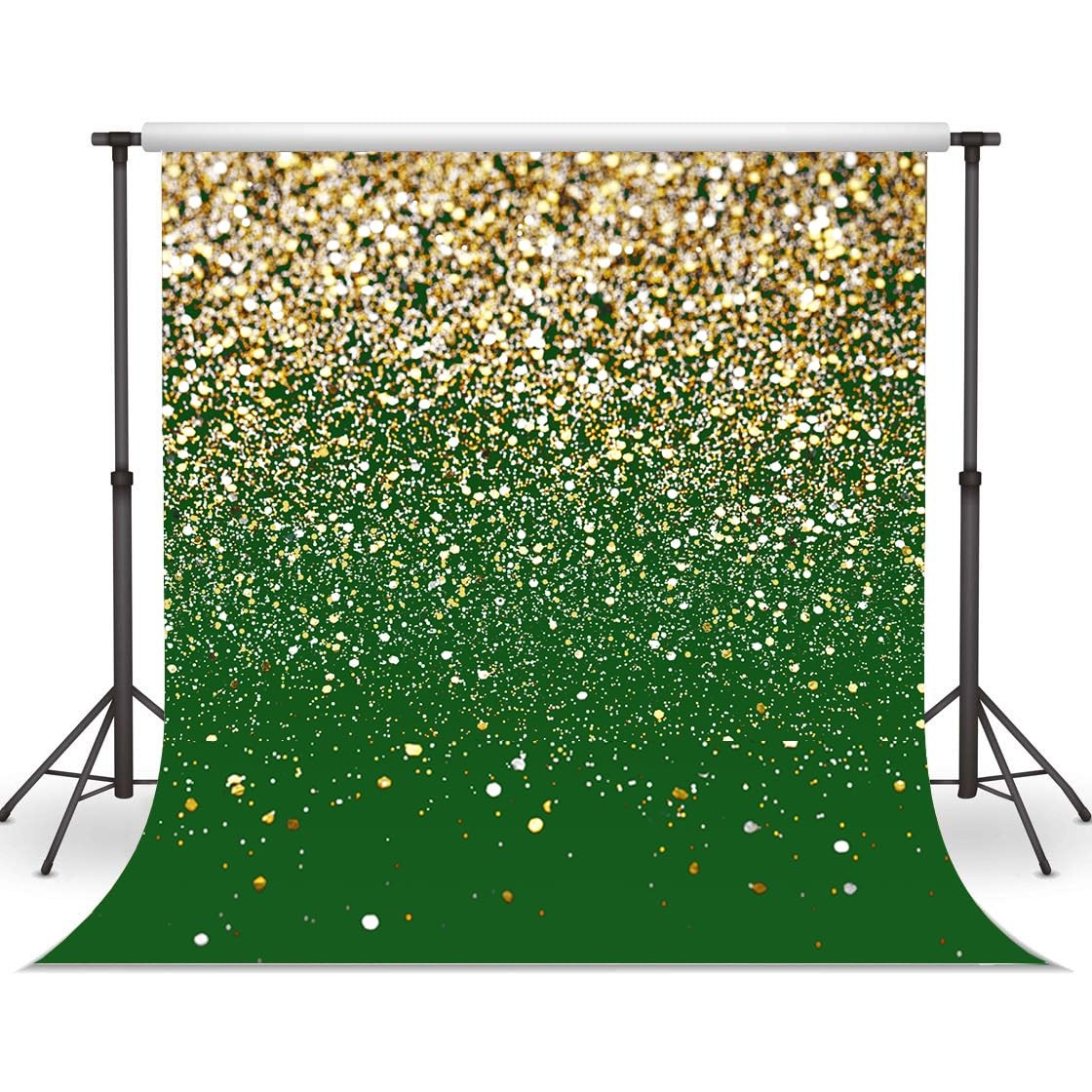8×8 FT Green Gold Backdrop Birthday Spots Bokeh Wedding Prom X224 Box