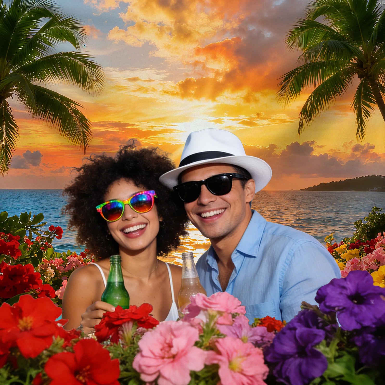 7x5ft Beach Ocean Backdrop Polyester Fabric Hawaiian 7×5 Ft, Rainforest-2