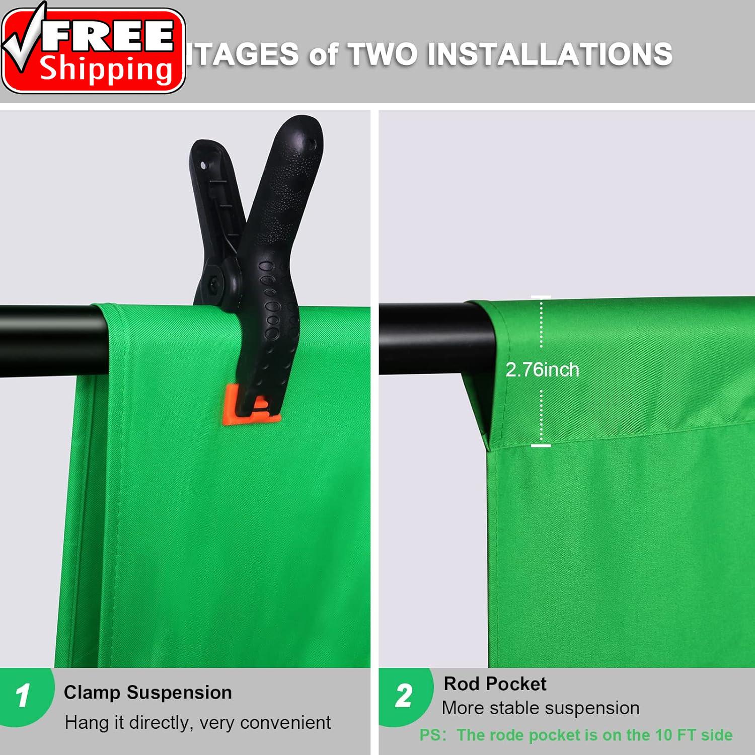 12 X 10 FT Large Green Screen Backdrop for Photography, Greenscreen Background f