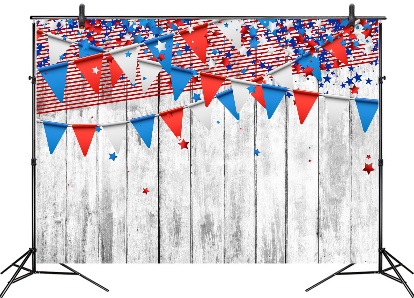 10x8ft Patriotic 4th of July Vintage Grey Wood Photo Background Studio Props