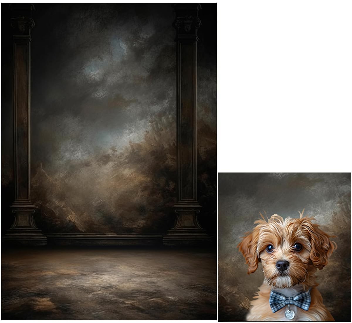 5x7ft Dark Vintage Photography Backdrops Portrait Photo 5x7ft, LM-06101