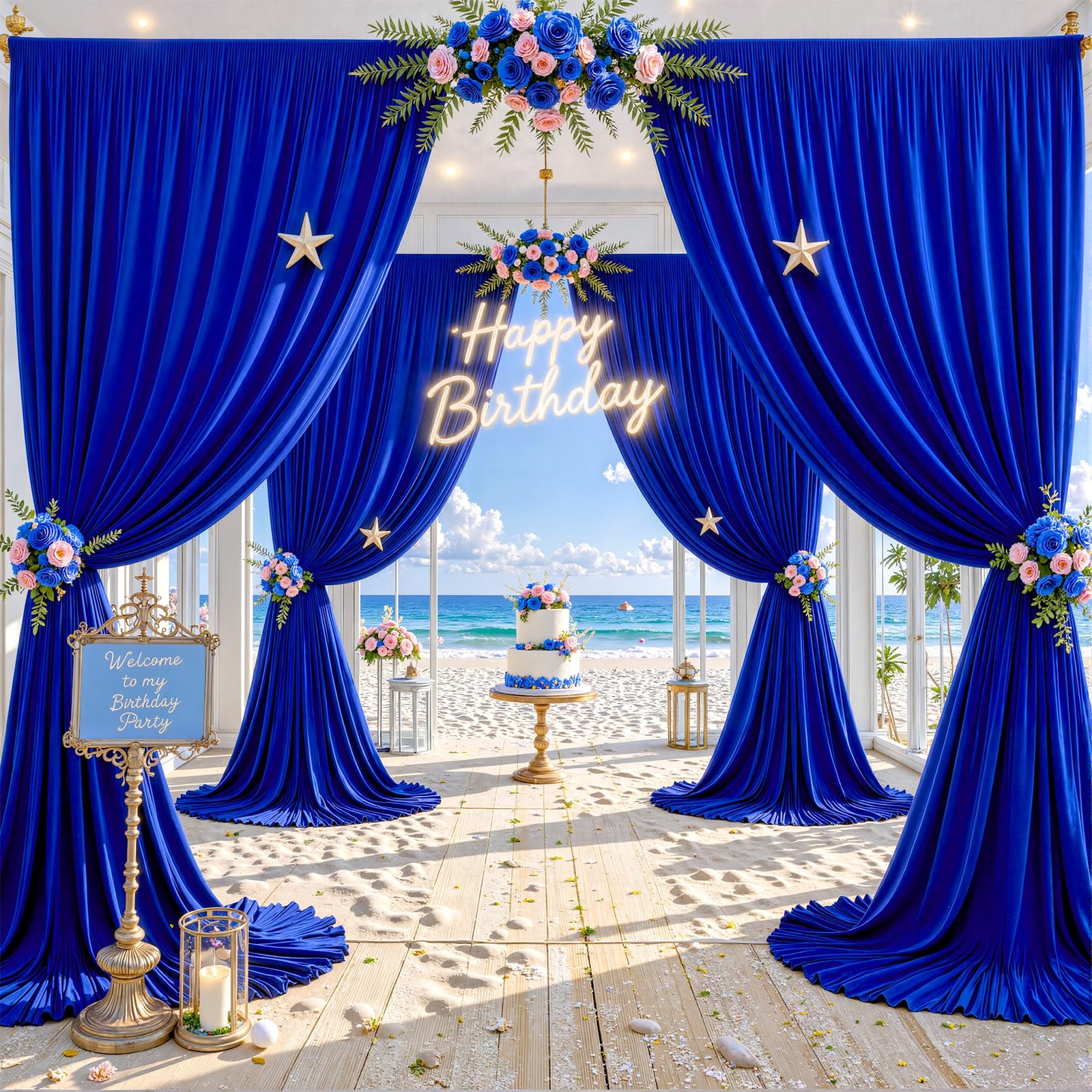10 x 12ft Royal Blue Backdrop Curtains Wrinkle-Free Photo Drapes for Wedding …