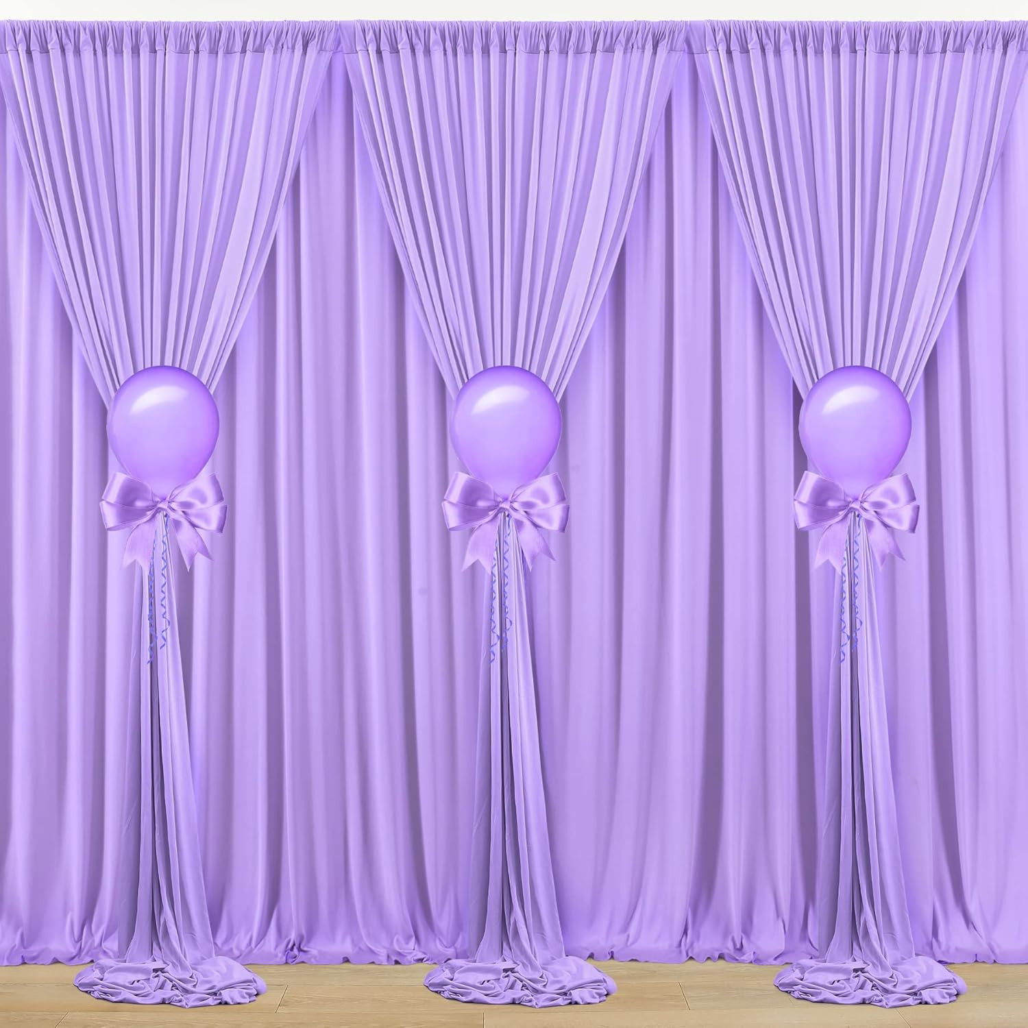 Lavender 40ft x 10ft Wrinkle-Free Backdrop Curtain for Parties & Photoshoots