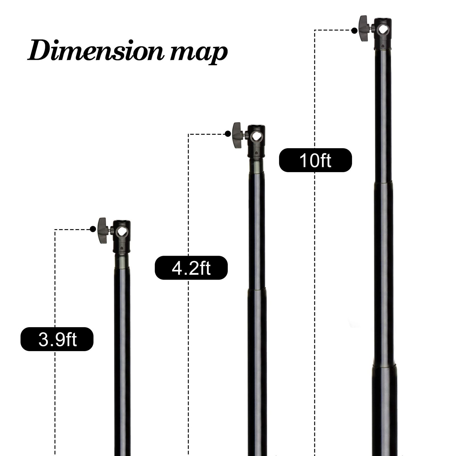 10 ft Backdrop Stand Aluminum Alloy Telescopic Crossbar, 3 Sections Twist Loc…