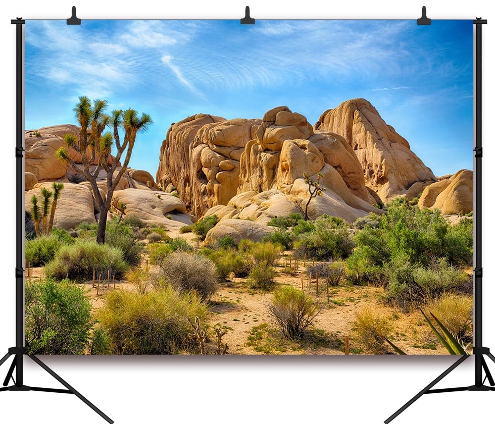 7x5FT Desert Backdrop Odd Trees Rocky Mountains Cactus Natural Beautiful Scenery