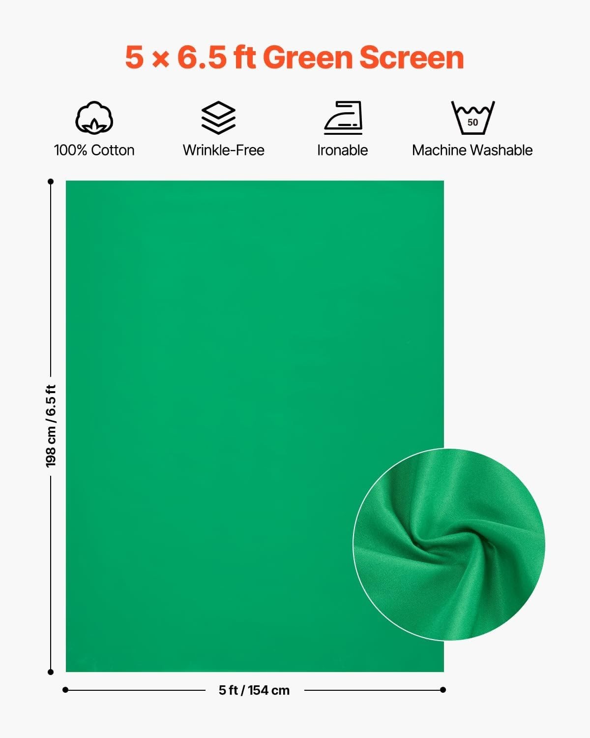 5 x 6.5 ft Green Screen Backdrop Stand Kit Support for Photo Video Studio