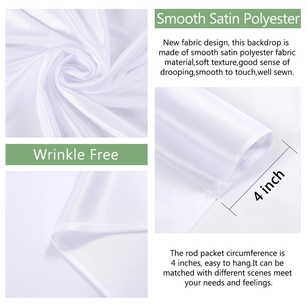 10x10FT White Backdrop Curtain for Parties Wedding White Photo Backdrop Curta…