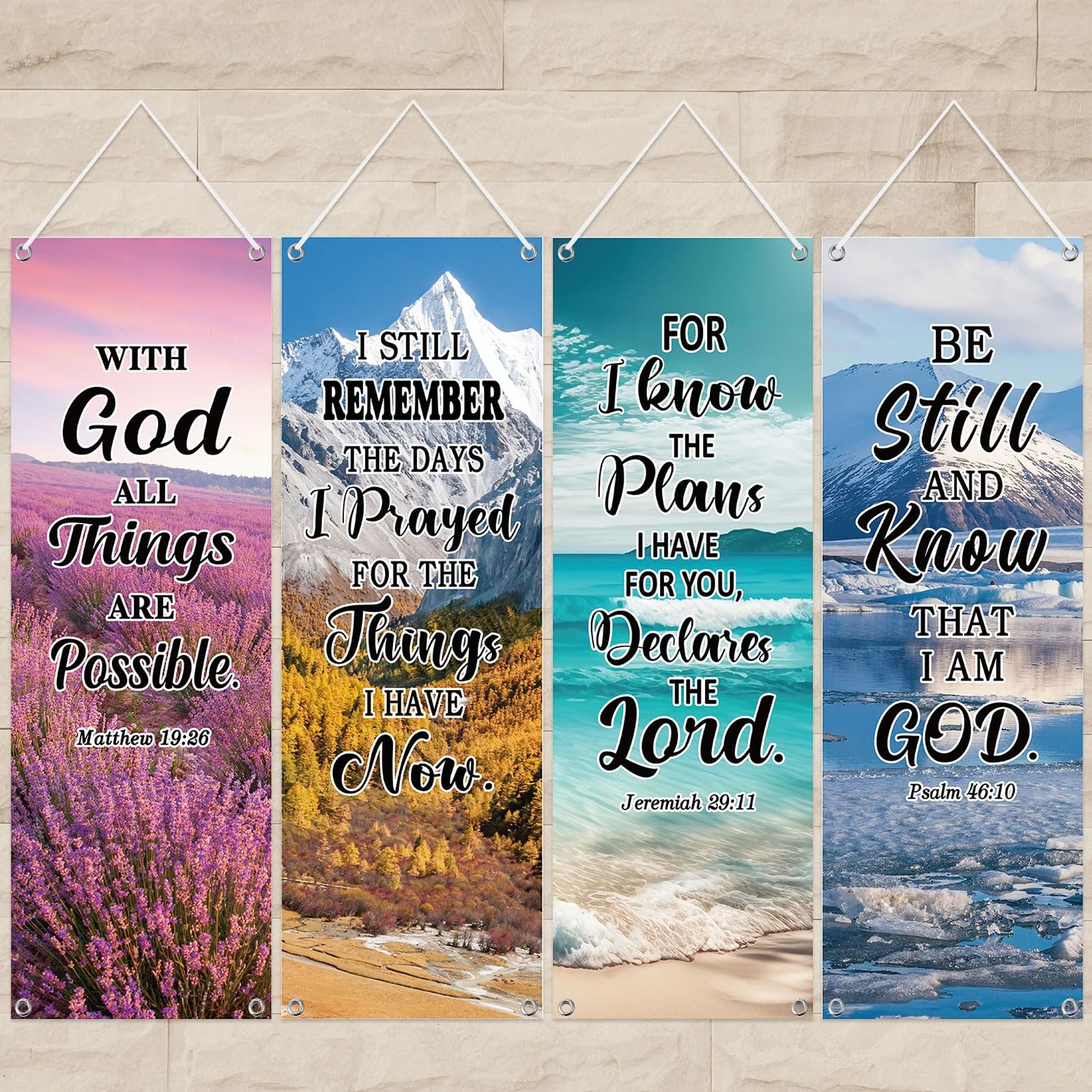 4 Pcs 4 Pcs Church Banners with Scripture Religious Worship Banner Christian …