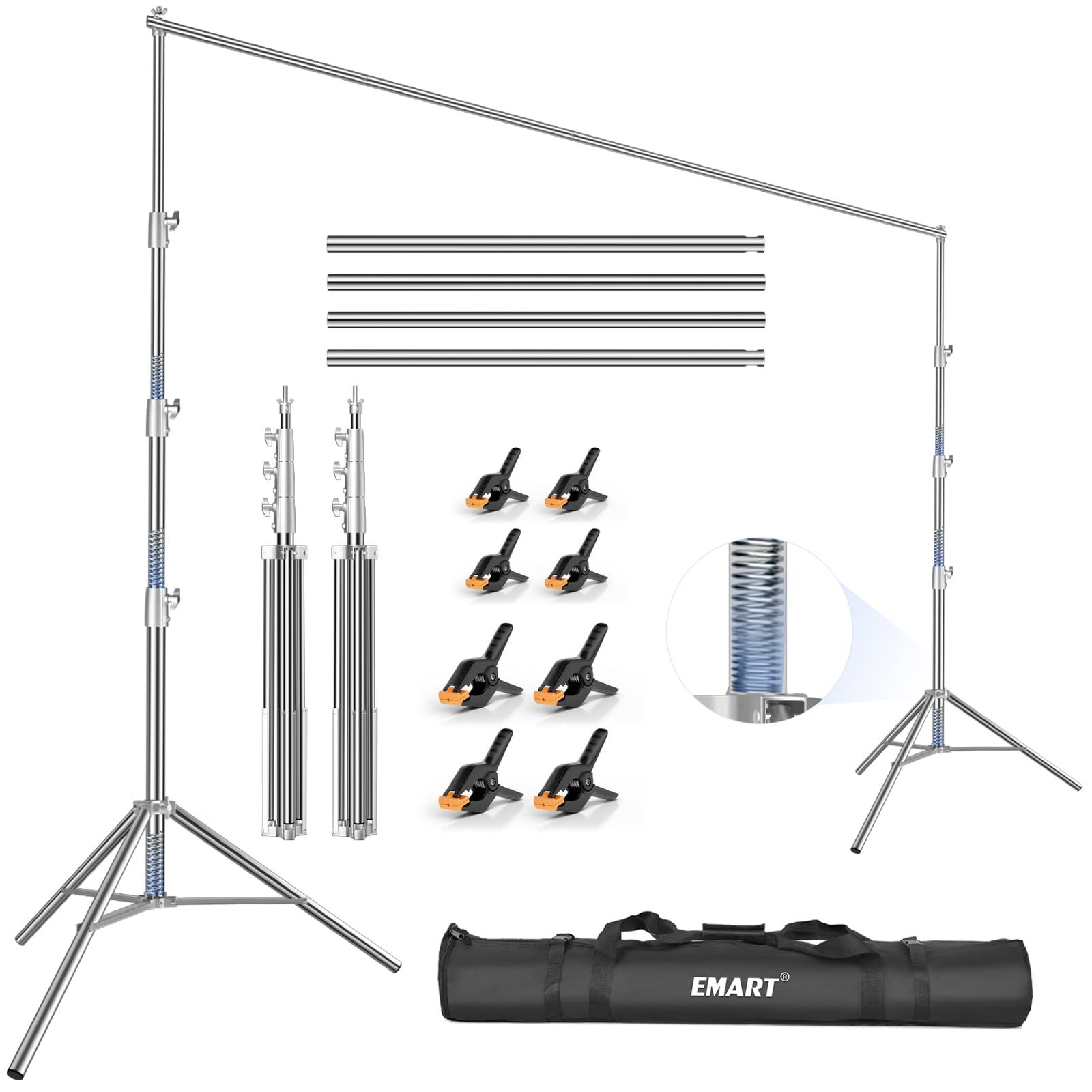 Stainless Steel 10x10FT Backdrop Stand Heavy Duty,Photo Back Drop Adjustable …