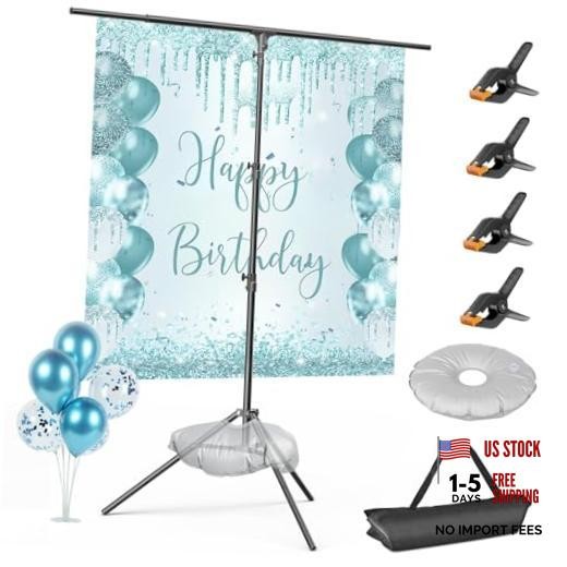 T Shape Backdrop Stand Adjustable Green Screen Photo Banner Holder 8.5x5ft