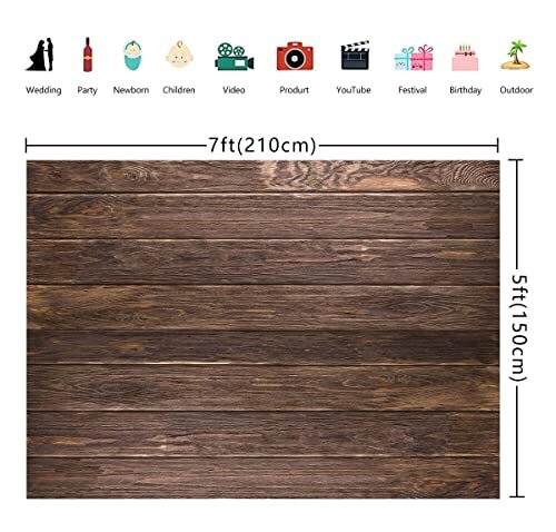 Wood Vinyl Backdrop Wooden Board Wall 7x5FT(width 210cm x Height 150cm)