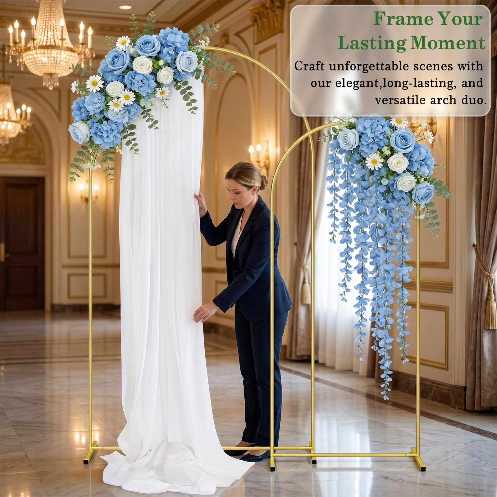 Metal Arch Backdrop Stand 7.2FT+6FT: Wedding Arch Frame for Ceremony Balloon …